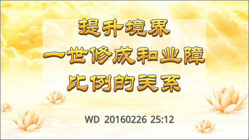 5.  提升境界一世修成和业障比例的关系