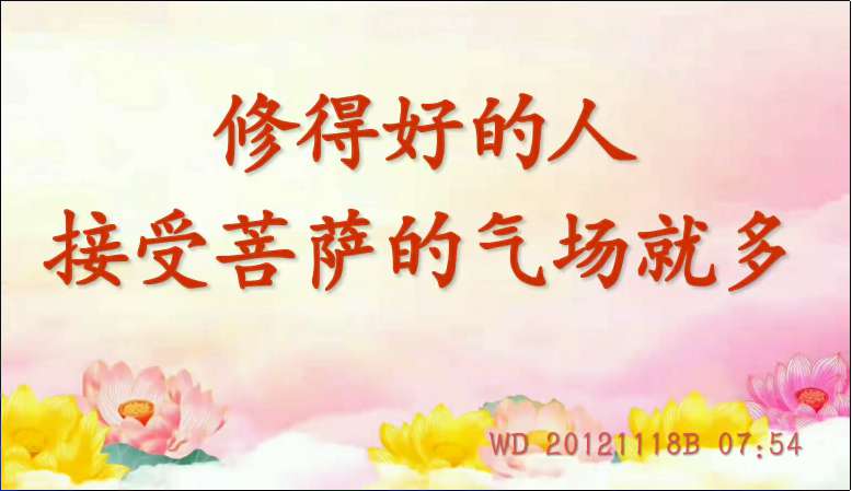 82. 修得好的人,接受菩萨的气场就多 (问答20121118)